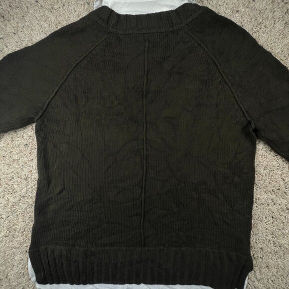 Lauren Ralph Lauren Women’s Sweater Brown Medium Crest Logo White Trim School - Picture 13 of 14